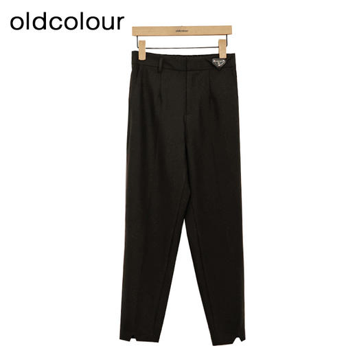 oldcolour黑色休闲裤春季新款高腰显瘦气质直筒西装裤女P11073416 商品图0
