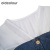 oldcolour牛仔连衣裙春季新款V领拼接高腰显瘦长裙女DP11107663 商品缩略图3