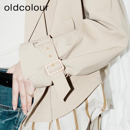 oldcolour短款风衣外套2023春季文艺气质休闲上衣女GP11047602 商品图3