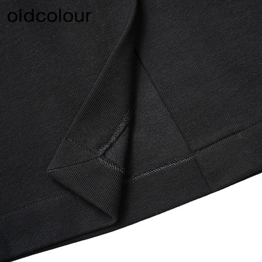 oldcolour黑色高腰半身裙春季新款松紧A字显瘦中长裙女GP11063614 商品图4