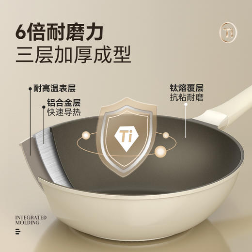 kimscook炒锅不粘锅家用炒菜锅平底煎锅奶锅汤锅电磁炉燃气灶专用 商品图5