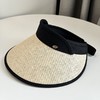 【潮流百搭！沙滩遮阳帽】夏季ins草编空顶鸭舌帽子女，户外百搭沙滩大檐防晒发箍草，帽遮阳帽，字母草编编织，树叶金属标空顶帽。阳光照耀，舒适防晒！ 商品缩略图9