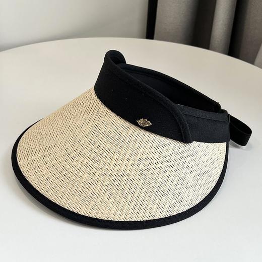 【潮流百搭！沙滩遮阳帽】夏季ins草编空顶鸭舌帽子女，户外百搭沙滩大檐防晒发箍草，帽遮阳帽，字母草编编织，树叶金属标空顶帽。阳光照耀，舒适防晒！ 商品图9