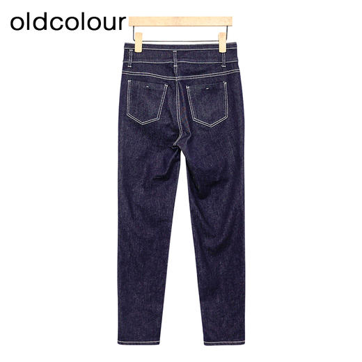 oldcolour水洗牛仔裤春季新款高腰复古修身小脚铅笔裤女P11113107 商品图3