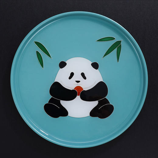 子佩集纯手工制作熊猫系列银花丝珐琅掐丝挂画(含框 手工定制预售 20天出货)大师工坊原创设计2403 商品图1