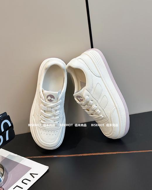 新品厚底单层皮大口休闲小白鞋813B41532（W） 商品图6