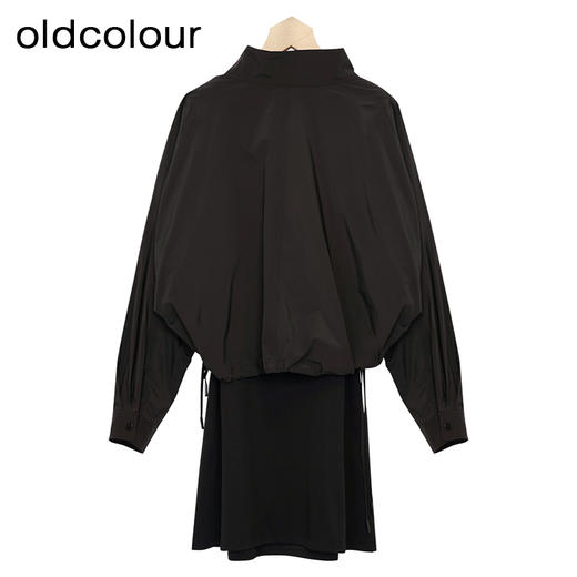 oldcolour黑色长袖连衣裙春季新款设计感小众气质两件套P12103407 商品图1