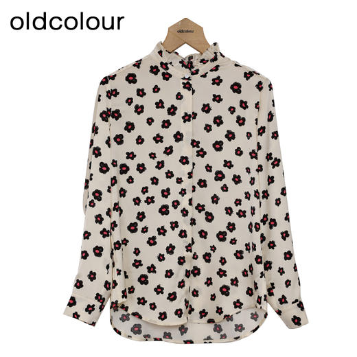 oldcolour碎花衬衫春季新款气质通勤宽松显瘦长袖上衣女P12013411 商品图0