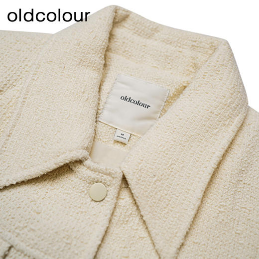 oldcolour白色短款外套春季新款小香风气质直筒上衣女P11041169 商品图2
