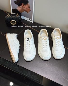 新品厚底单层皮大口休闲小白鞋813B41531（W）