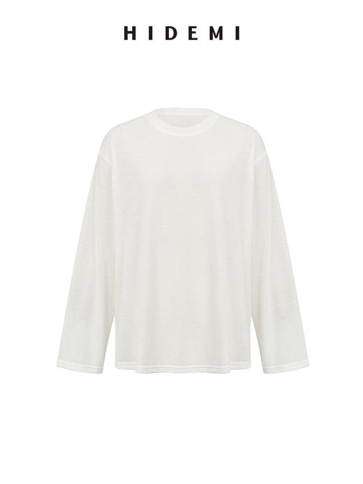 HIDEMI自然水洗亚麻轻薄宽松廓形T恤休闲四件套短袖长袖半裙长裤阿贝贝套装 商品图14