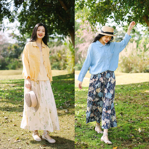 绽放106朵/【青山係·打工人】100%干洗亚麻上衣长袖宽松山系外套 商品图2