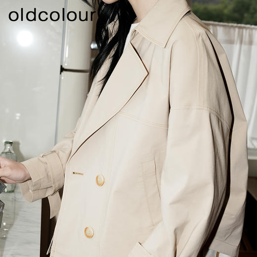 oldcolour短款风衣外套2023春季文艺气质休闲上衣女GP11047602 商品图2