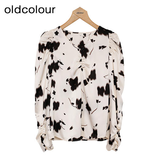 oldcolour法式碎花衬衫春季新款设计感高级宽松上衣女P13013343 商品图0