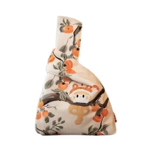 「数款可选！国风手腕包」国风柿子猫咪手挽包手腕包手提手拿包女手机零钱遛弯包手提收纳袋箱包 商品图4