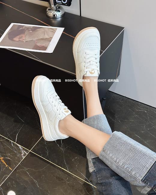 新品厚底单层皮大口休闲小白鞋813B41531（W） 商品图1