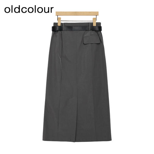 oldcolour灰色半身裙春季新款美式复古气质休闲长裙女P12063233 商品图1