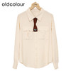 oldcolour纯色宽松衬衫春季新款气质翻领休闲简约上衣女P11013411 商品缩略图0
