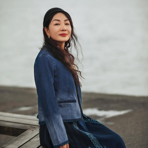 【林栖设计小店】（现货）外套上衣复古牛仔蓝渐变2024春夏新品长袖上衣女1942182 商品图4