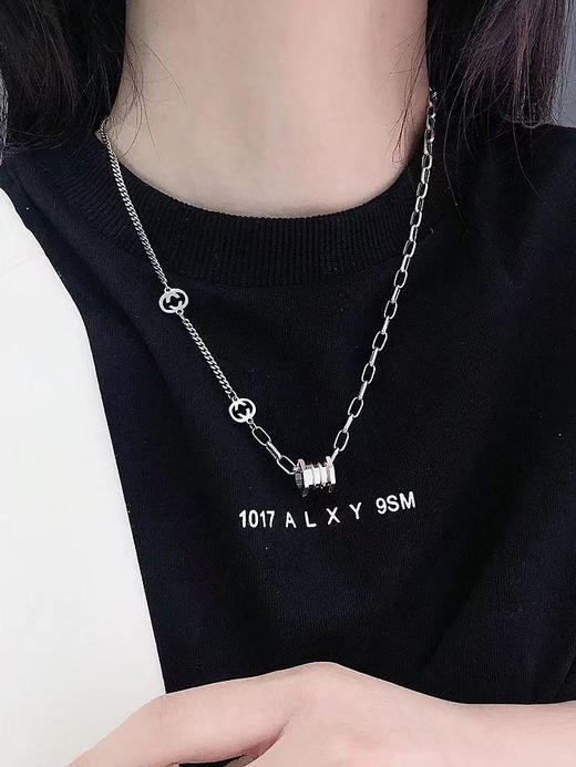 【E选好物】银饰双G滚筒项链S925-E21091005 商品图2