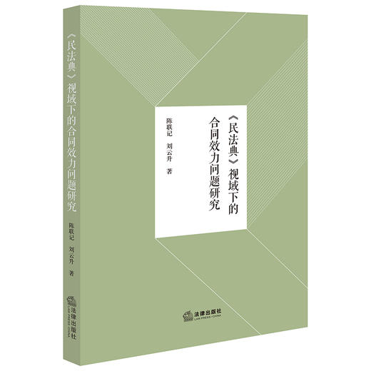 《民法典》视域下的合同效力问题研究 陈联记 刘云开著 法律出版社 商品图0