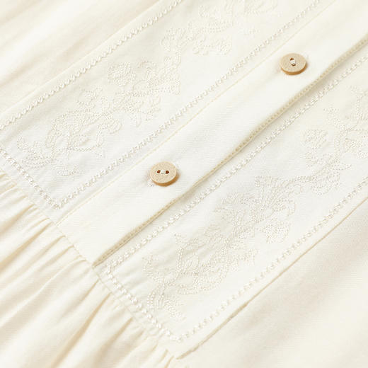 Famecoco范可儿立领系带垂感长裙女士宽松优雅连衣裙FAC1FA017 商品图3