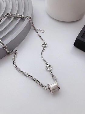 【E选好物】银饰双G滚筒项链S925-E21091005