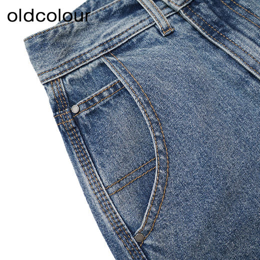 oldcolour牛仔半身裙春季新款纯色复古气质高腰中长裙女P12065291 商品图4