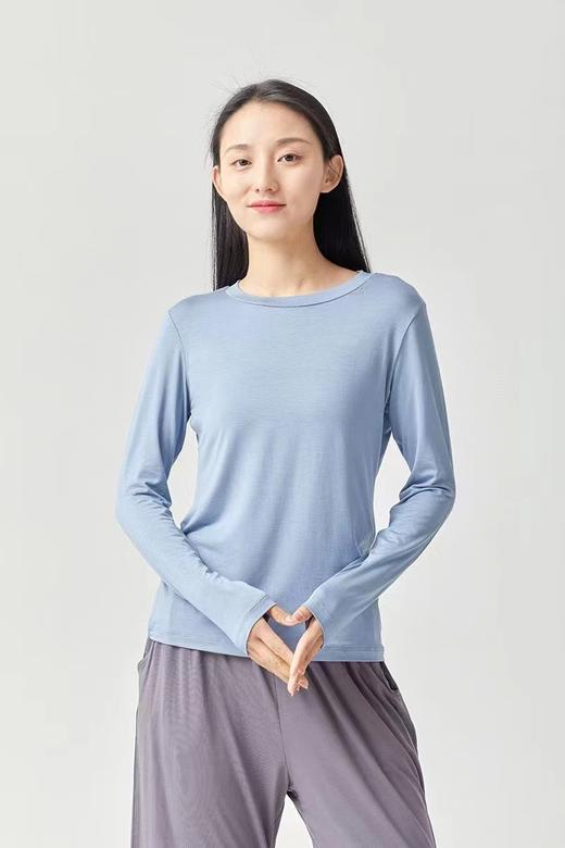 YZ竹纤维女士简约圆领打底衫23022 商品图0
