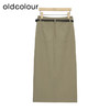 oldcolour复古半身裙春季新款高腰直筒开叉高级西装裙女P11063141 商品缩略图1