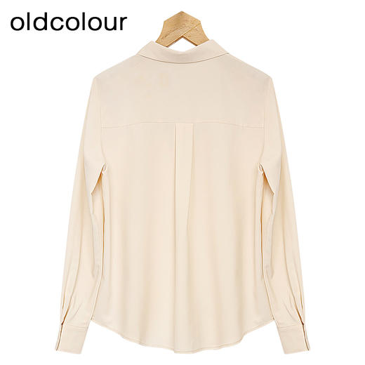 oldcolour纯色宽松衬衫春季新款气质翻领休闲简约上衣女P11013411 商品图1