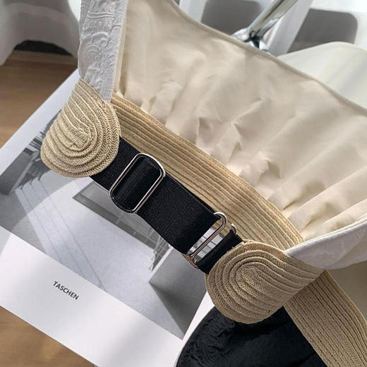 【夏季新品！时尚百搭】法式仙女草编压花空顶防晒帽女UPF50+！不挑脸型显脸小，佩戴自然方便，轻盈透气，持久耐用，防晒防紫外线，时尚花边，女夏季帽子防紫外线花边贝壳空顶帽，网红ins推荐！ 商品图5