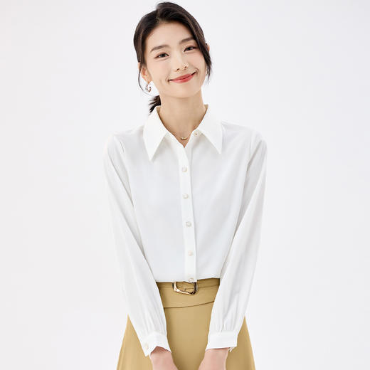 【简约干练】罗蒙四季款女士长袖衬衫舒适商务通勤休闲衬衫开衫女 商品图4