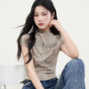美式复古辣妹风半高领印花短款T恤女新款修身背心V0051017 商品缩略图2