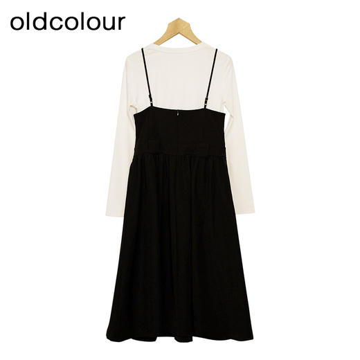 oldcolour吊带连衣裙套装春季新款气质通勤长袖中长裙女P12103406 商品图1