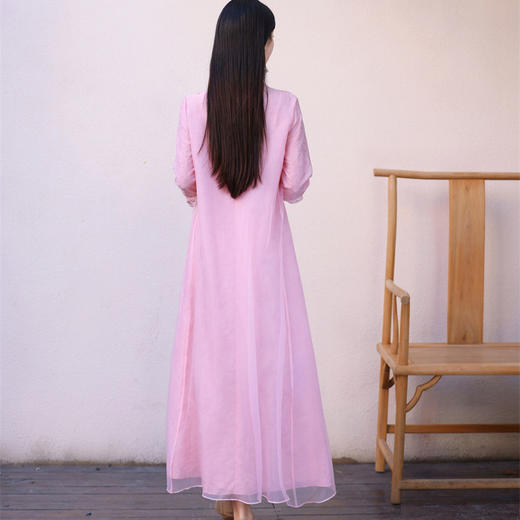 中式绣花外披天丝提花茶服仙气禅服FL6087 商品图3