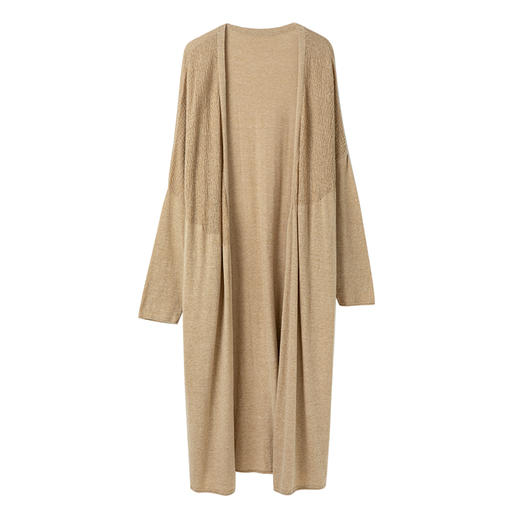 famecoco范可儿棉麻混纺毛衣开衫长款女士长袖针织衫FAC1DF002 商品图6