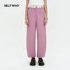 SELFWHO 棱镜粉色休闲裤女2024新款夏季小个子显瘦简约百搭直筒裤 商品缩略图0