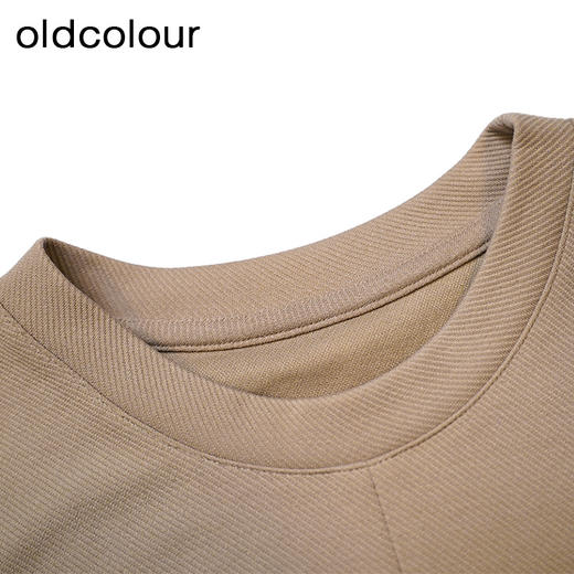 oldcolour圆领长袖T恤春季新款休闲设计感短款卫衣女P11023401 商品图2