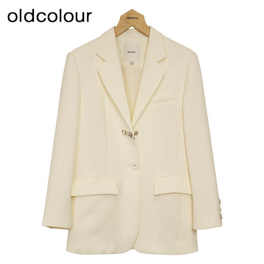 oldcolour米白色西装春季新款简约休闲宽松通勤外套女P11048114 商品图0