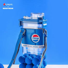 杯具熊（BEDDYBEAR）百事联名Tritan网红方形水杯便携运动水壶大容量夏季杯子400ml