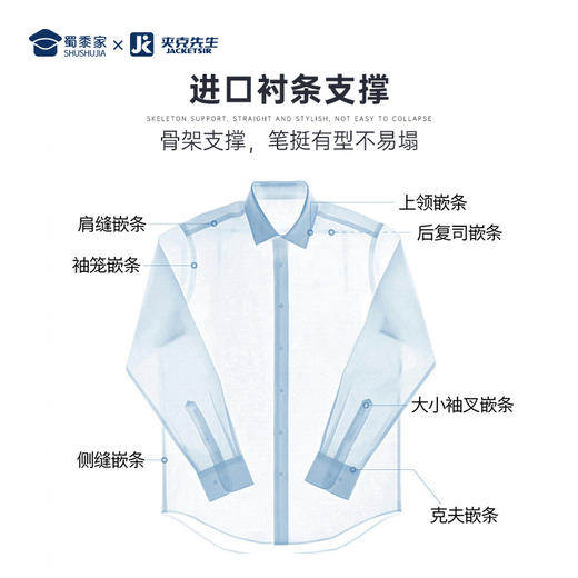 【实付满399送保温杯】【80支双股弹力成衣免烫衬衫】大码休闲长袖衬衫 商务通勤短袖白衬衣 商品图4