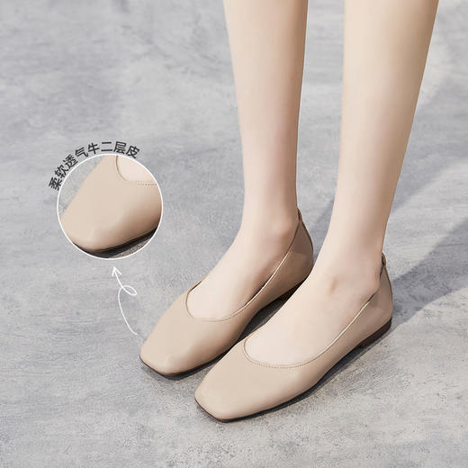 ZHR平底蛋卷鞋通勤鞋奶奶鞋女皮鞋子女豆豆鞋浅口女单鞋女鞋 商品图9
