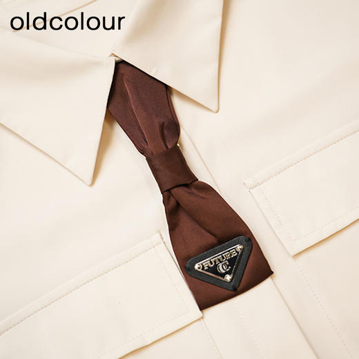 oldcolour纯色宽松衬衫春季新款气质翻领休闲简约上衣女P11013411 商品图3