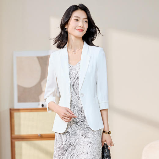【知性优雅】罗蒙女士西服简约七分袖潮流百搭舒适西服外套女 商品图4