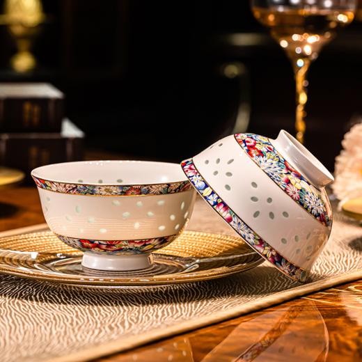 富玉  景德镇高温瓷餐具 新款高级感饭碗 10只装组合礼盒装 商品图1