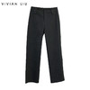 VIVIAN LIU薇薇安刘R2415010春女装新款腰部装饰纽扣直筒长裤 商品缩略图0