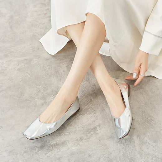 ZHR平底蛋卷鞋通勤鞋奶奶鞋女皮鞋子女豆豆鞋浅口女单鞋女鞋 商品图12