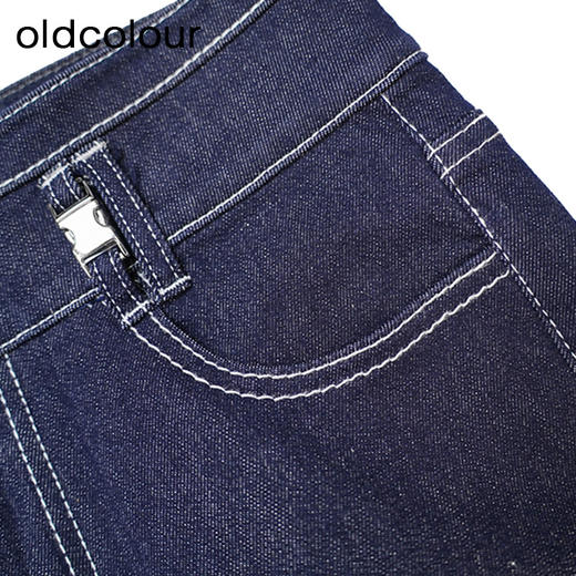 oldcolour水洗牛仔裤春季新款高腰复古修身小脚铅笔裤女P11113107 商品图4