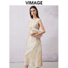 VIMAGE纬漫纪夏季新款气质收腰显瘦无袖印花连衣裙V2107752 商品缩略图1
